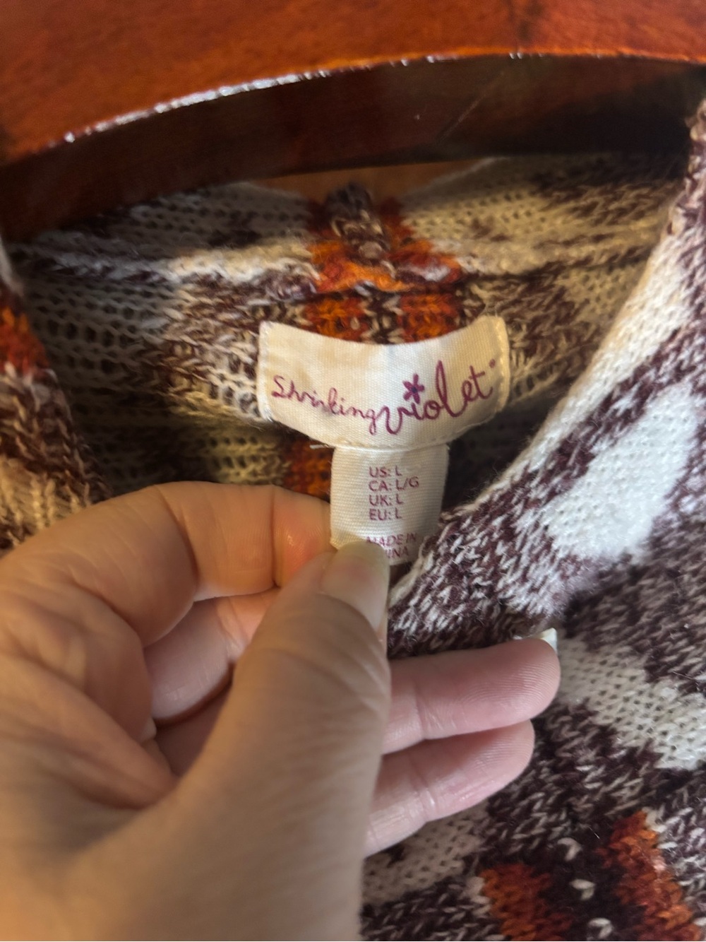 Swinging Violet Women’s Large Boho Southwestern Fringe Poncho Sweater Cowl Neck - Picture 5 of 5